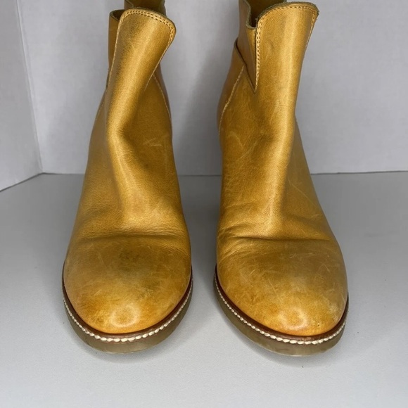 Shabbies Amsterdam Womens 39 US 8.5 Ankle Boots Cognac Tan Booties Leather 3" H - Picture 6 of 12